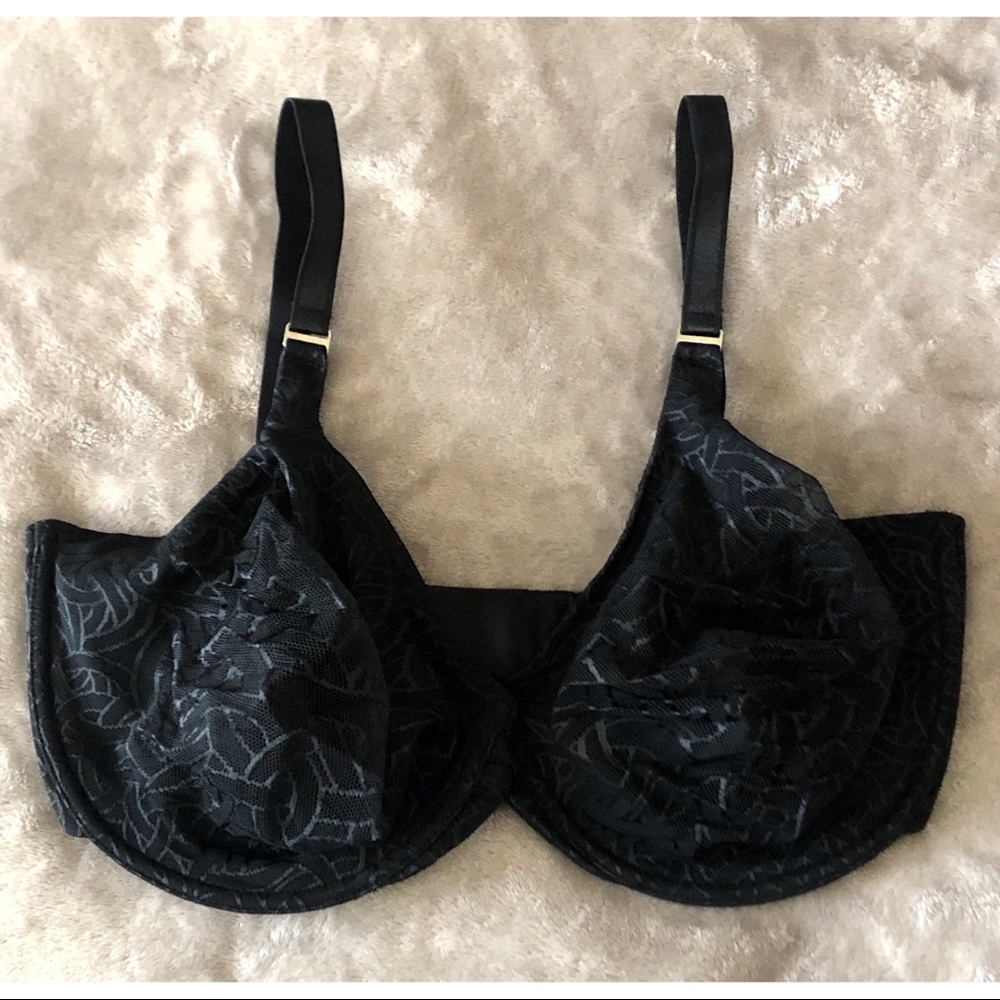 NWOT Montelle Intimates Black Lace Underwire Bra Size 38G